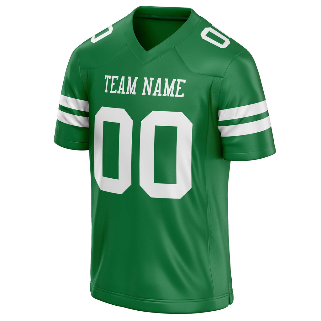 Personalized Grass & Green White Solid Colour Football Jersey