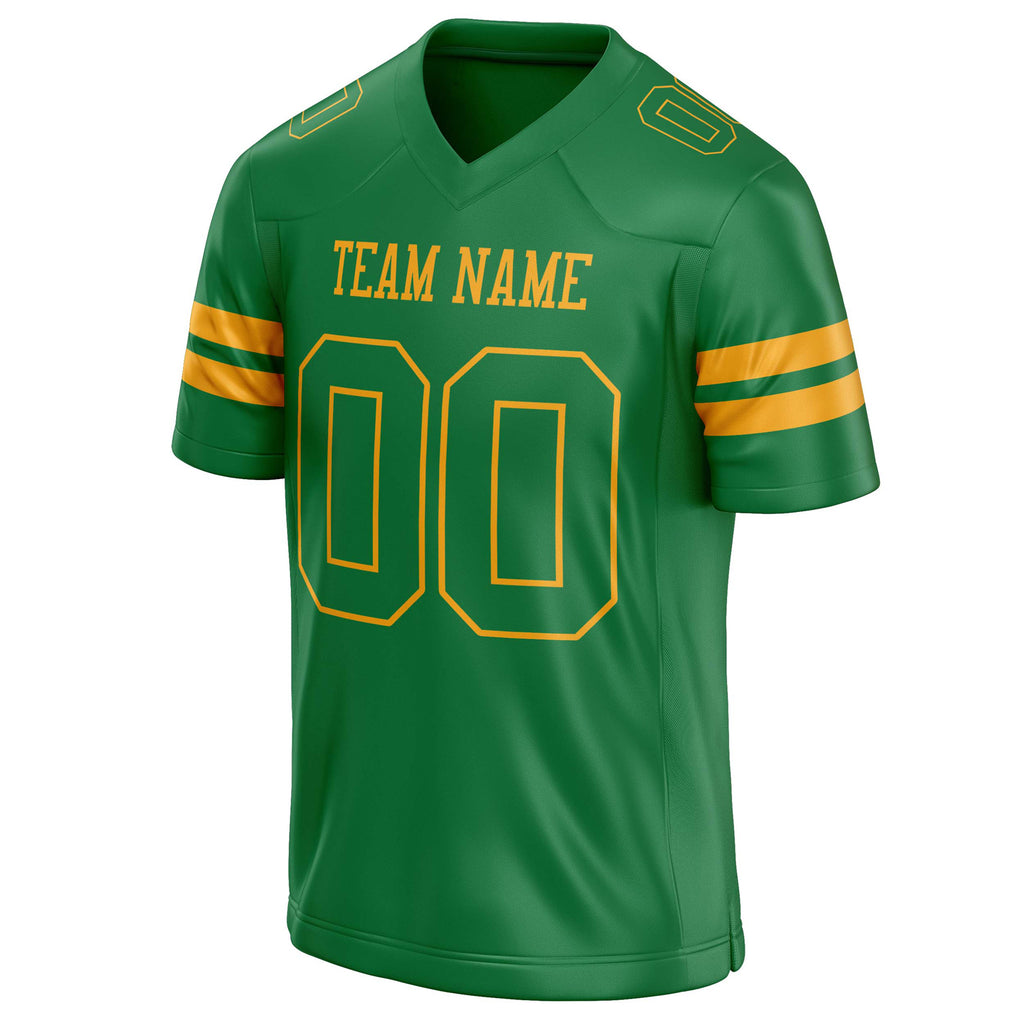 Personalized Grass & Green gold Solid Colour Football Jersey