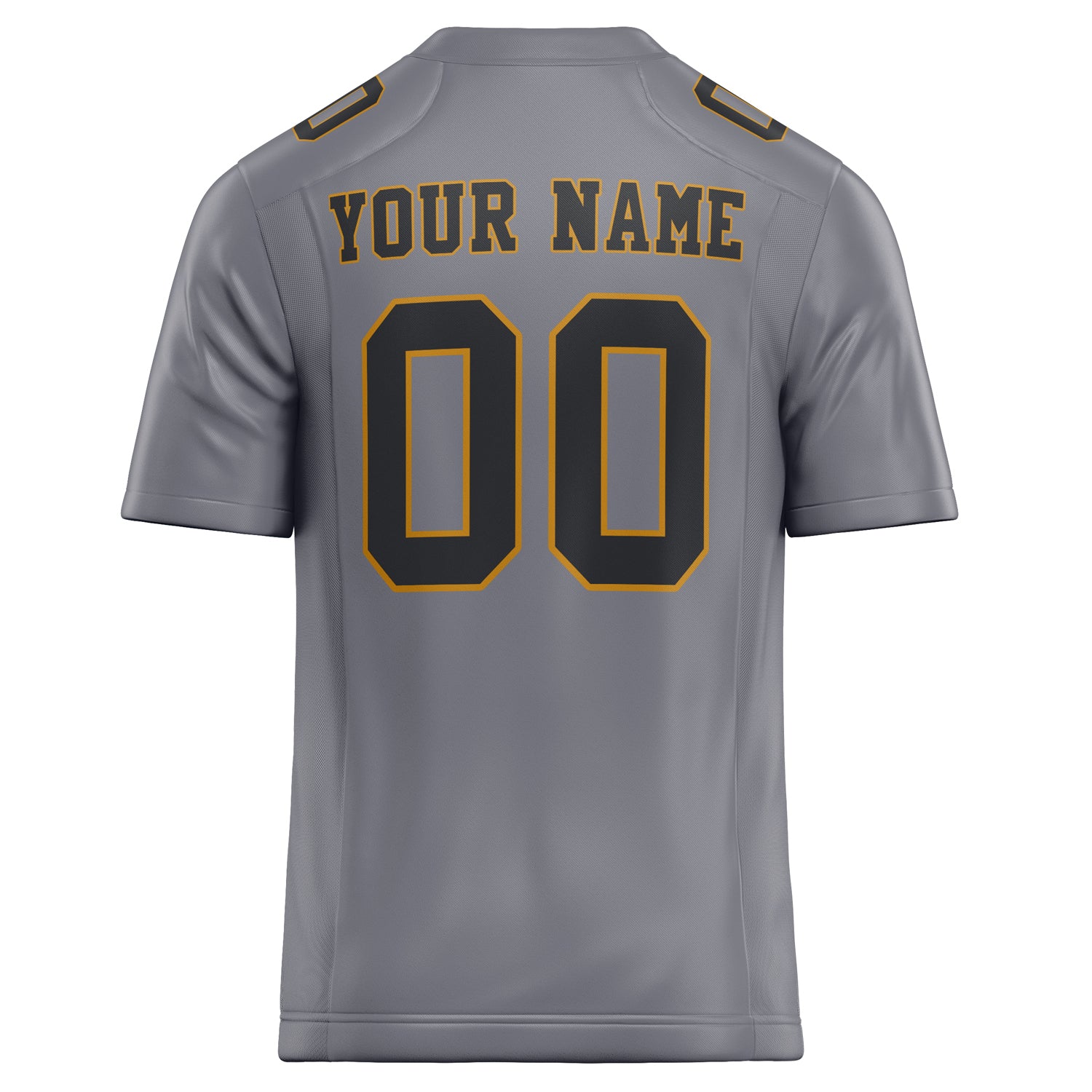 Personalized Gray & Black Solid Colour Football Jersey