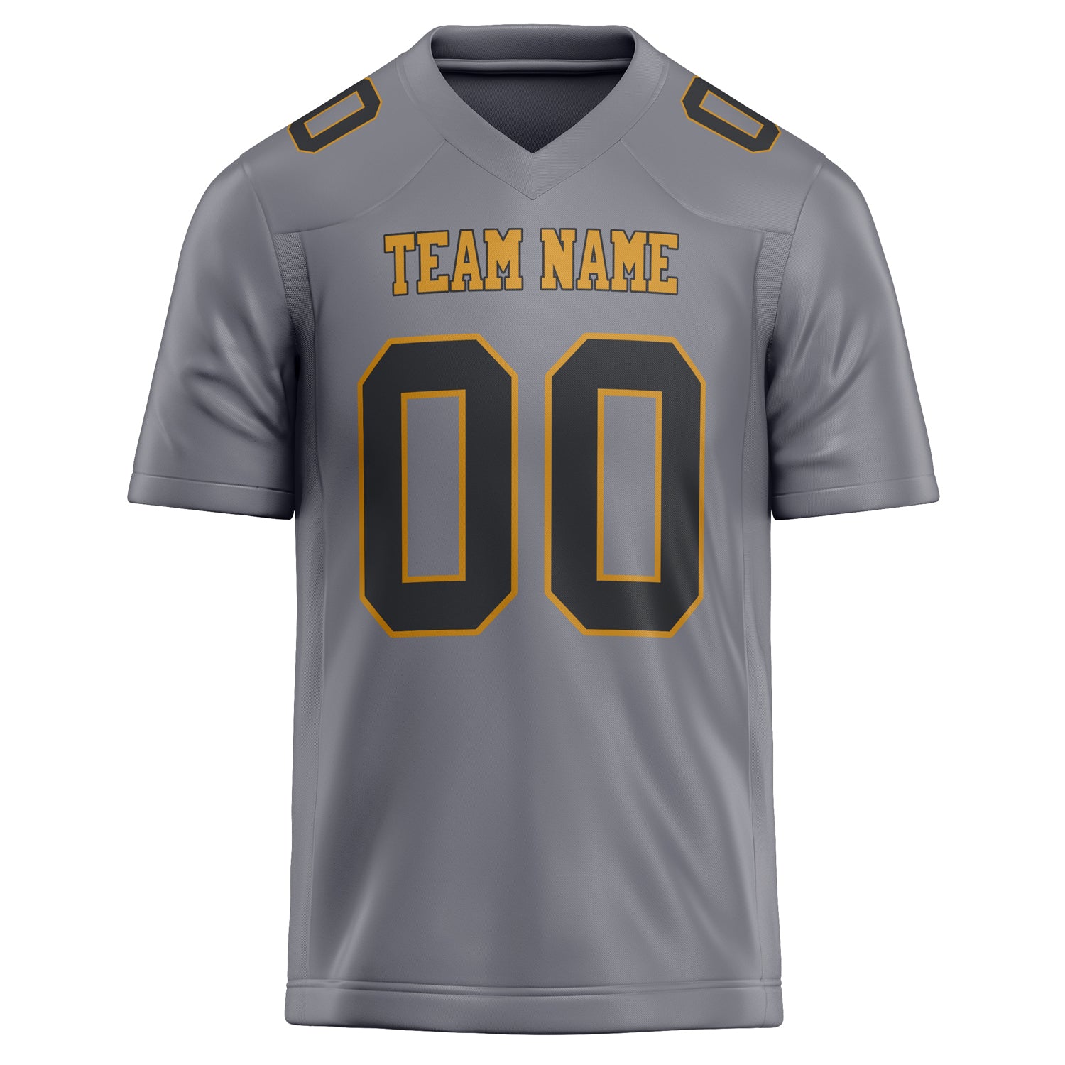 Personalized Gray & Black Solid Colour Football Jersey