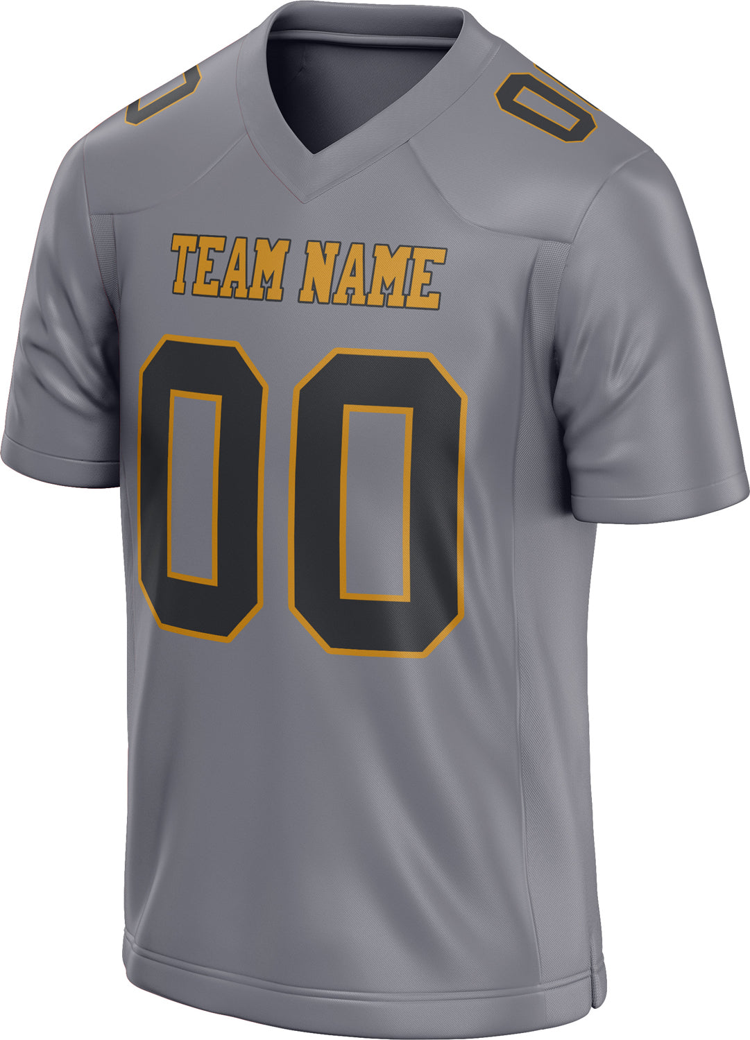 Personalized Gray & Black Solid Colour Football Jersey