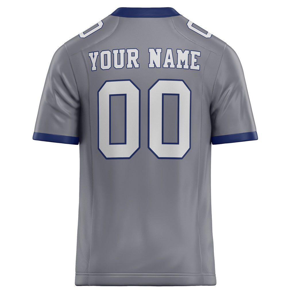 Personalized Gray & White Solid Colour Football Jersey