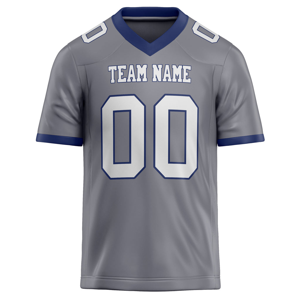 Personalized Gray & White Solid Colour Football Jersey