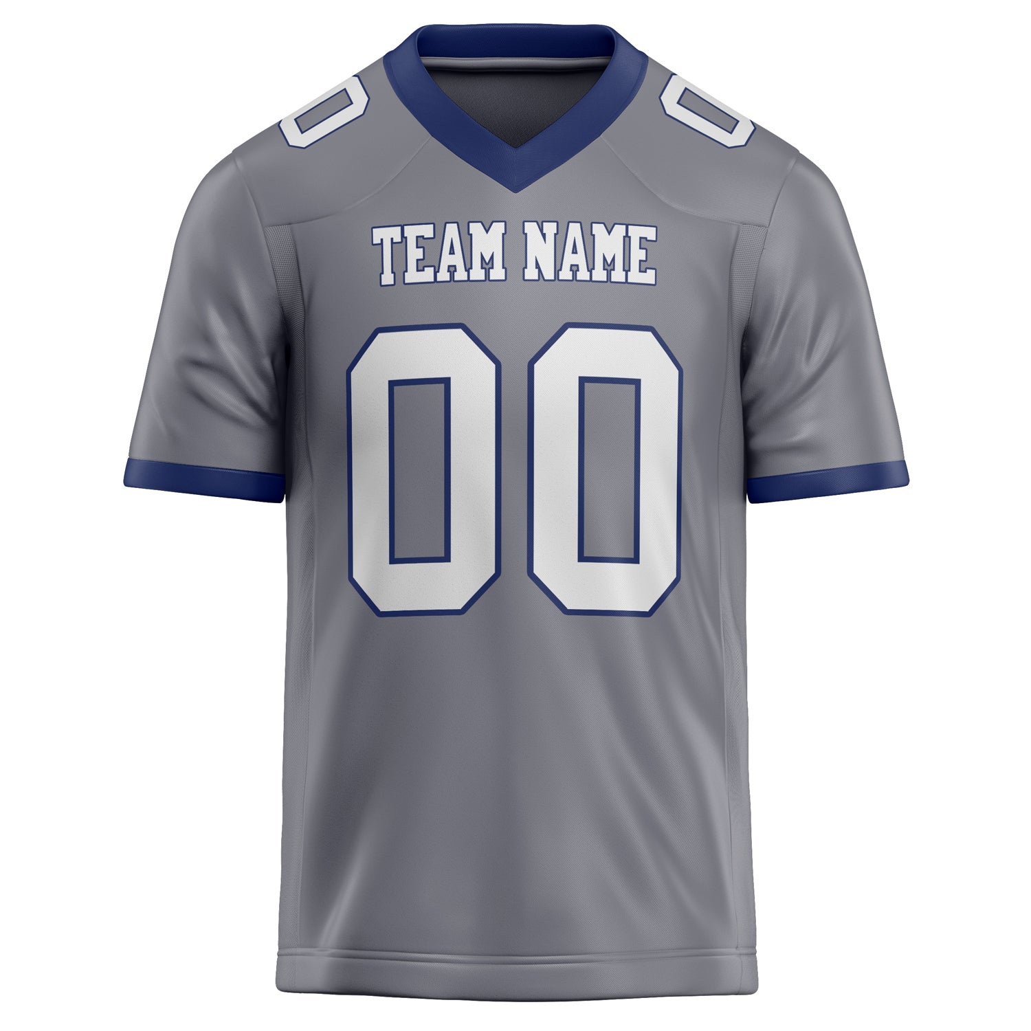 Personalized Gray & White Solid Colour Football Jersey
