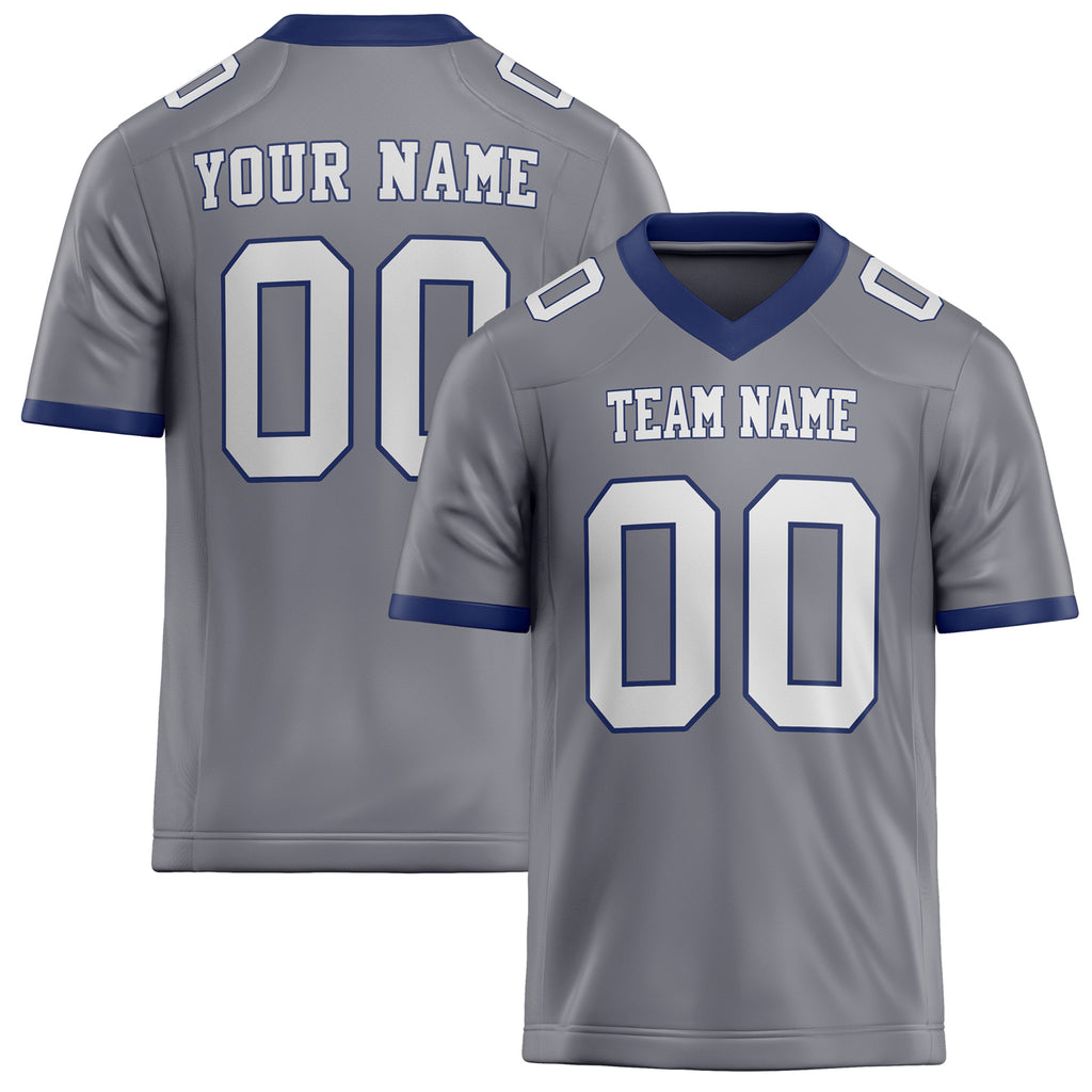Personalized Gray White Solid Colour Football Jersey FT02240730GR170