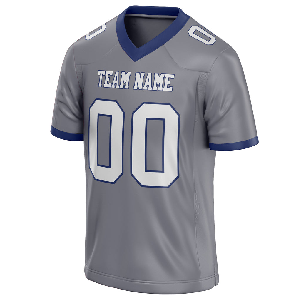 Personalized Gray & White Solid Colour Football Jersey