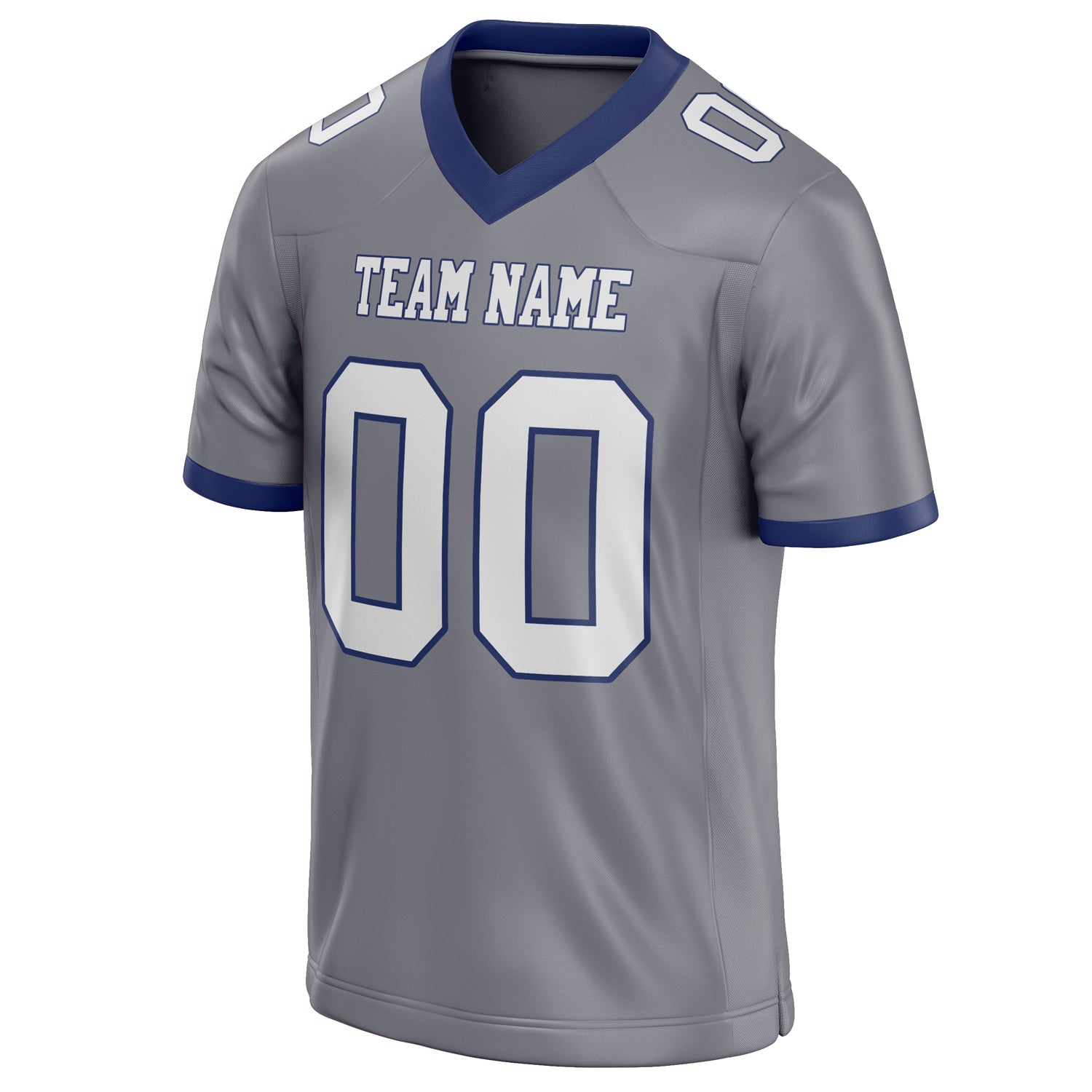 Personalized Gray & White Solid Colour Football Jersey