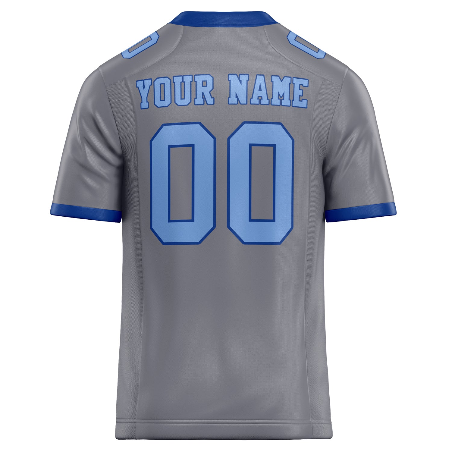Personalized Gray & light blue Solid Colour Football Jersey