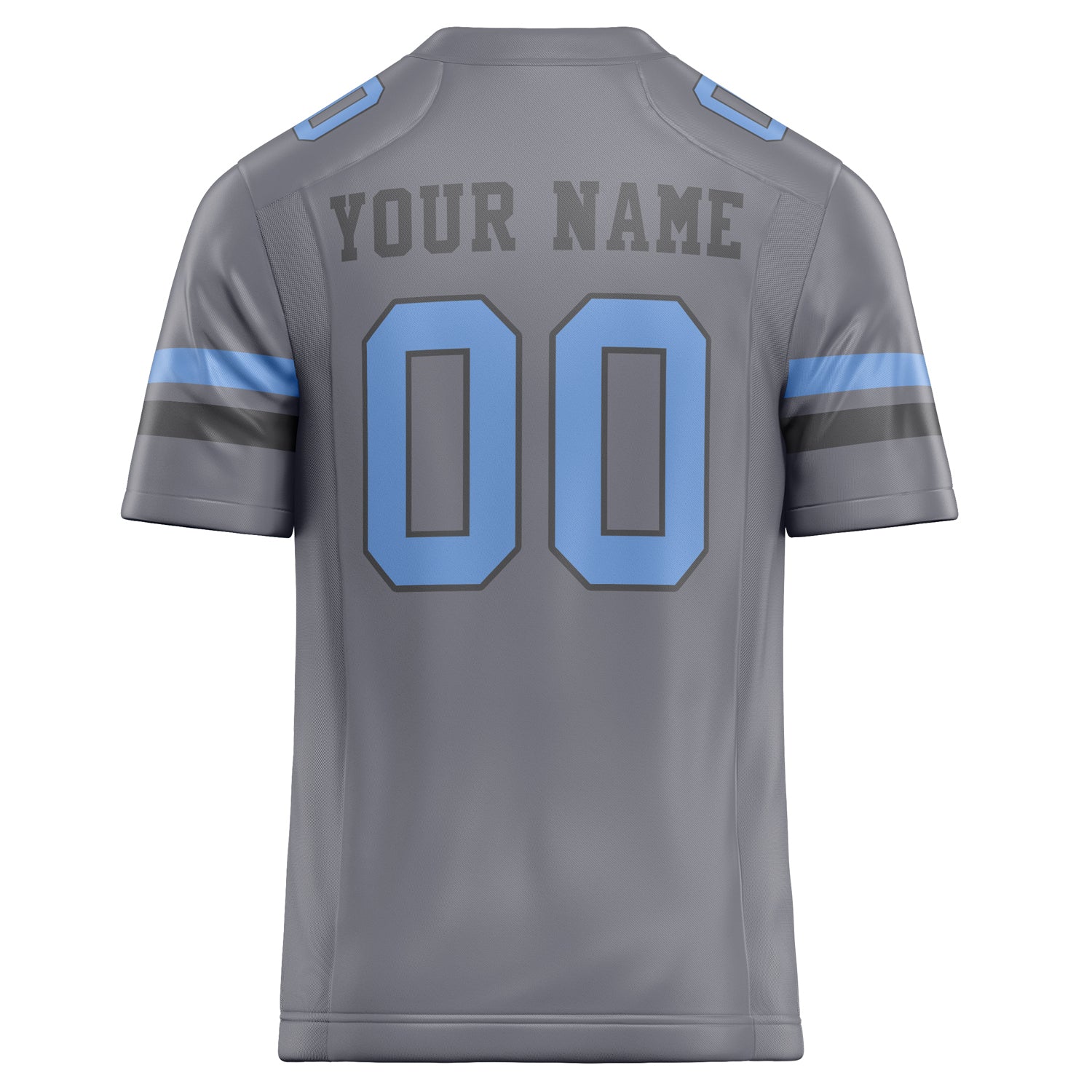 Personalized Gray & light blue Solid Colour Football Jersey