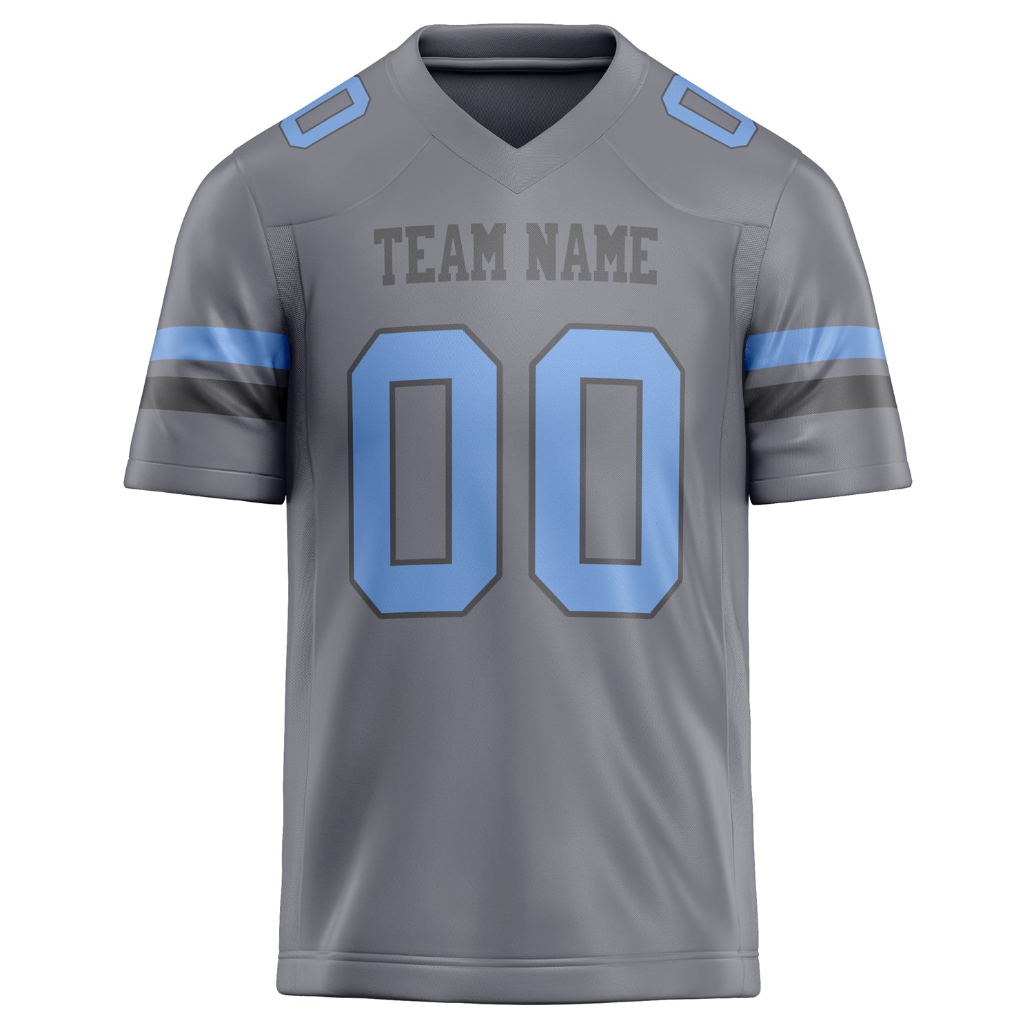 Personalized Gray & light blue Solid Colour Football Jersey
