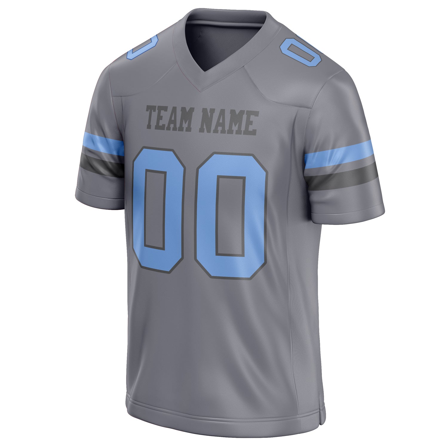 Personalized Gray & light blue Solid Colour Football Jersey