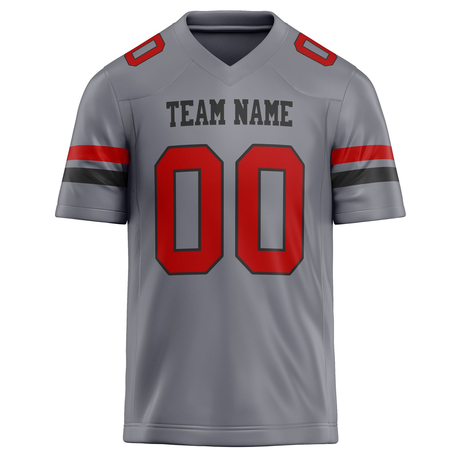 Personalized Gray & red Solid Colour Football Jersey