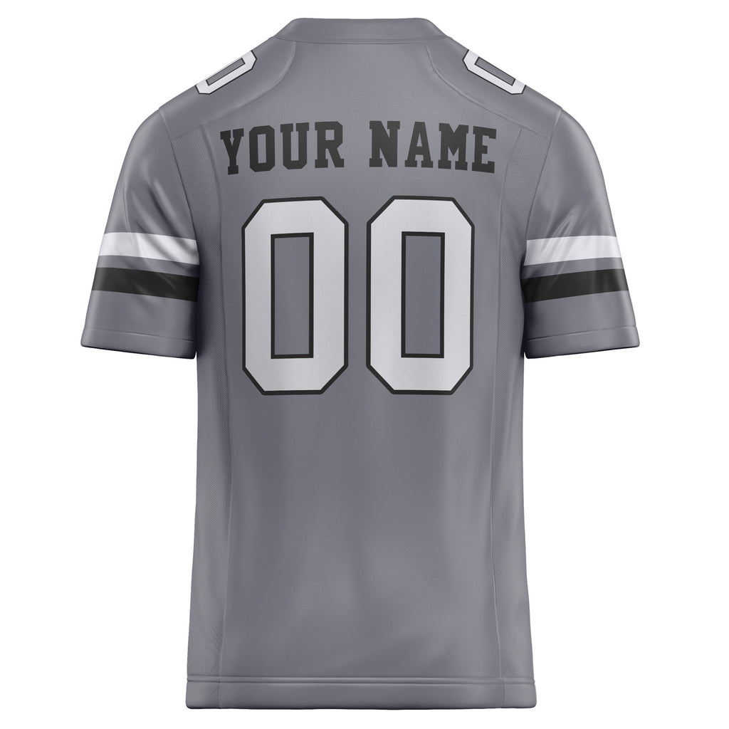 Personalized Gray & White Solid Colour Football Jersey