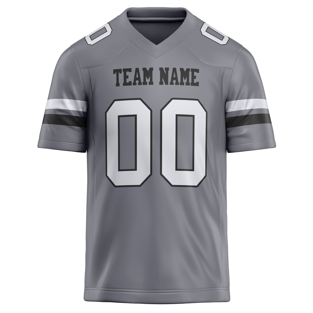 Personalized Gray & White Solid Colour Football Jersey