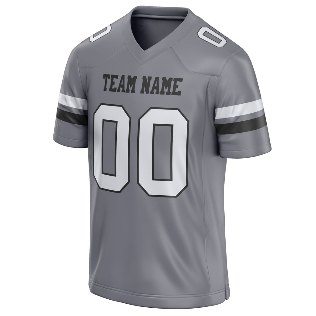 Personalized Gray & White Solid Colour Football Jersey