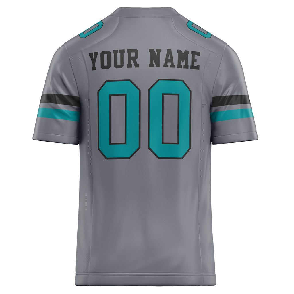 Personalized Gray & teal Solid Colour Football Jersey