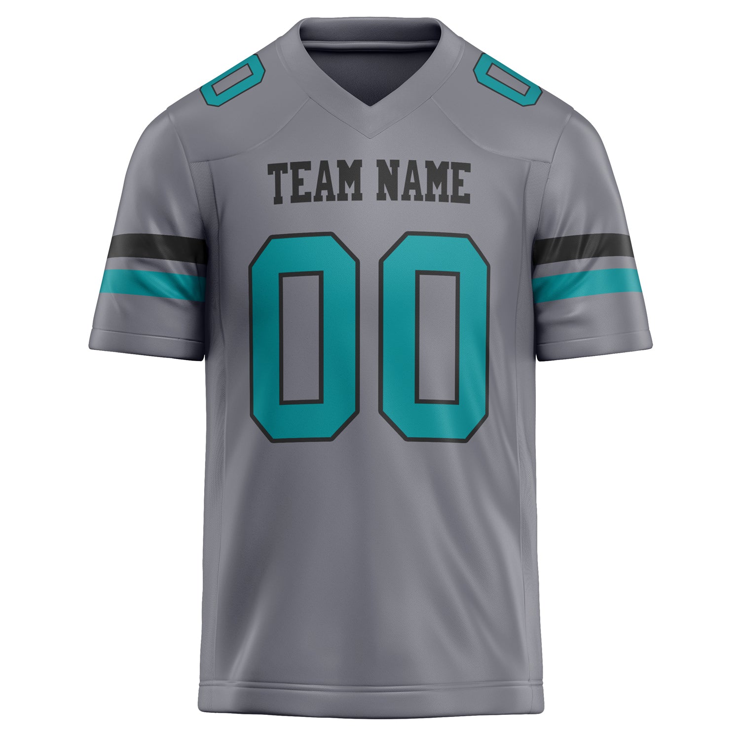 Personalized Gray & teal Solid Colour Football Jersey