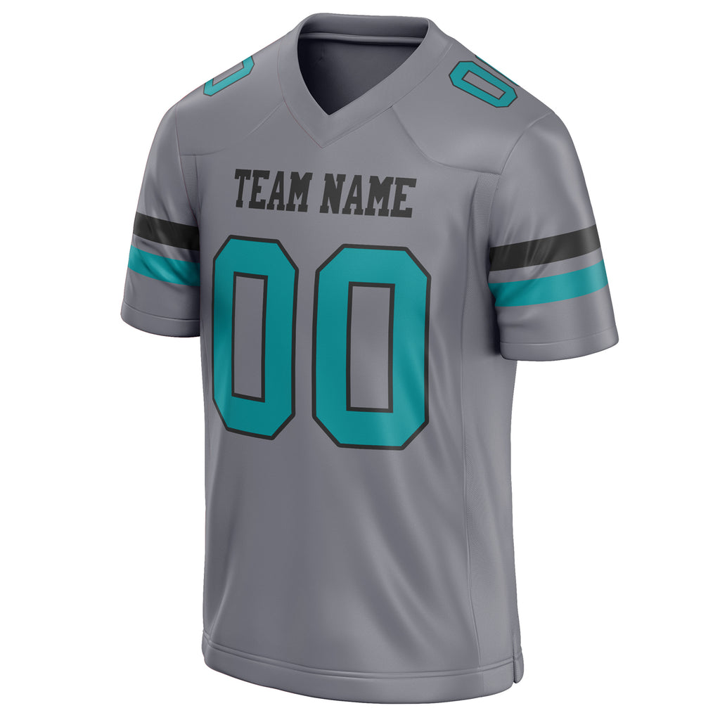 Personalized Gray & teal Solid Colour Football Jersey
