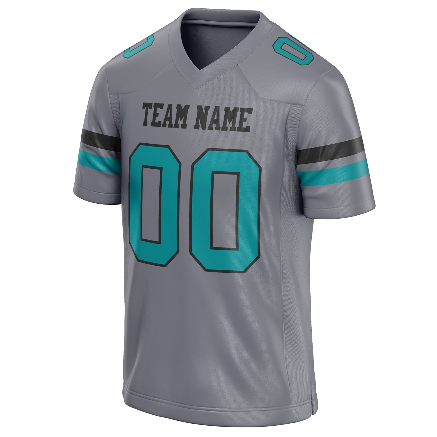 Personalized Gray & teal Solid Colour Football Jersey