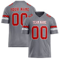 Personalized Gray red Solid Colour Football Jersey FT02240730GR176