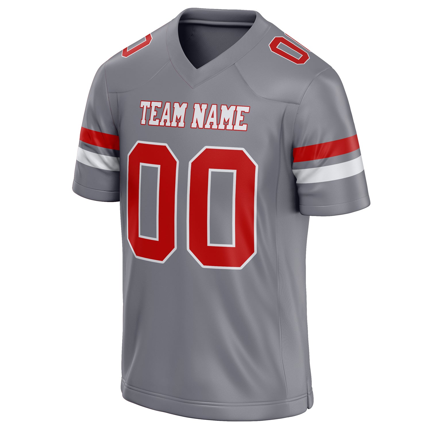 Personalized Gray & red Solid Colour Football Jersey