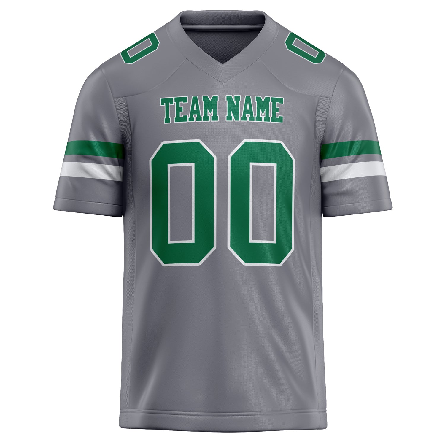 Personalized Gray & kelly green Solid Colour Football Jersey