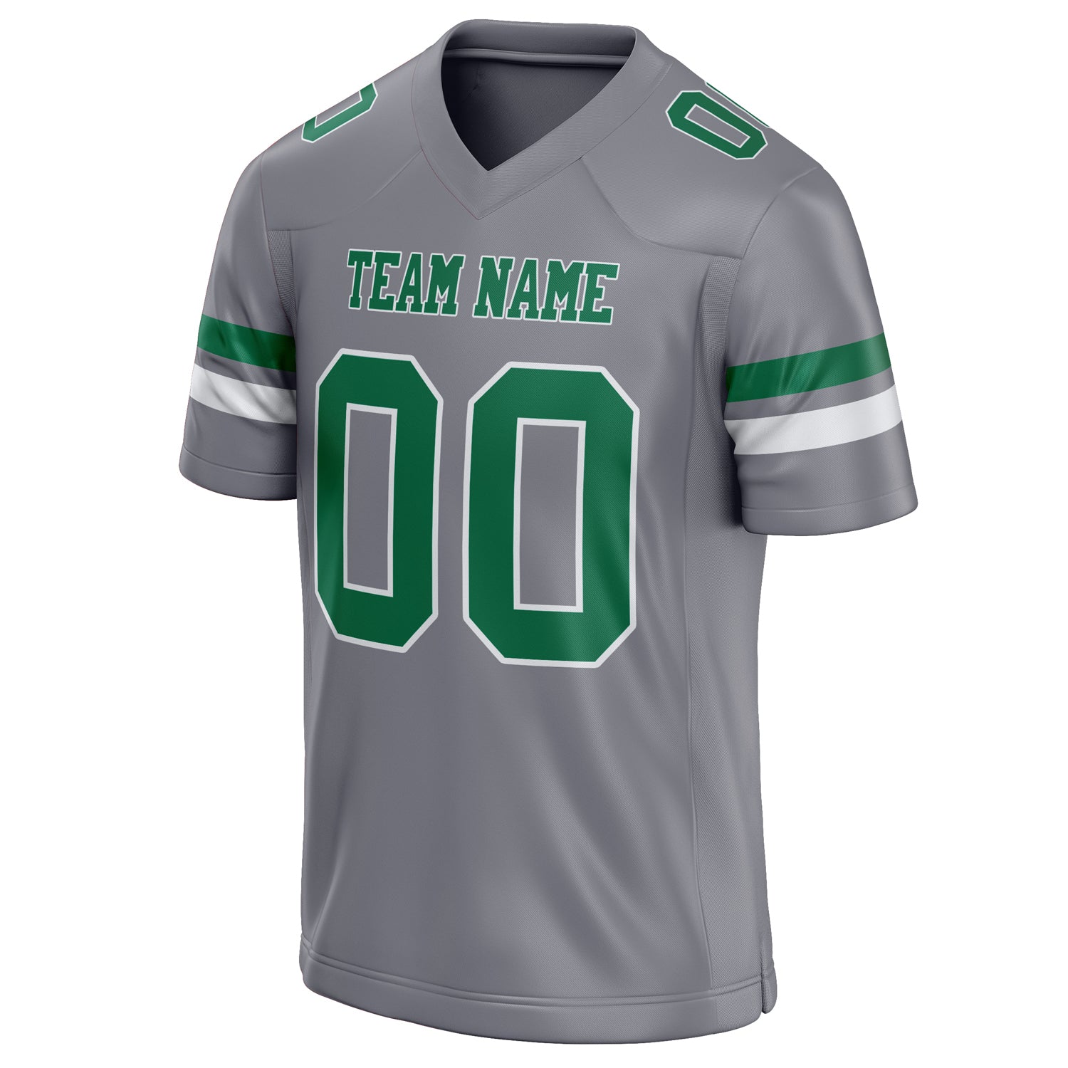 Personalized Gray & kelly green Solid Colour Football Jersey