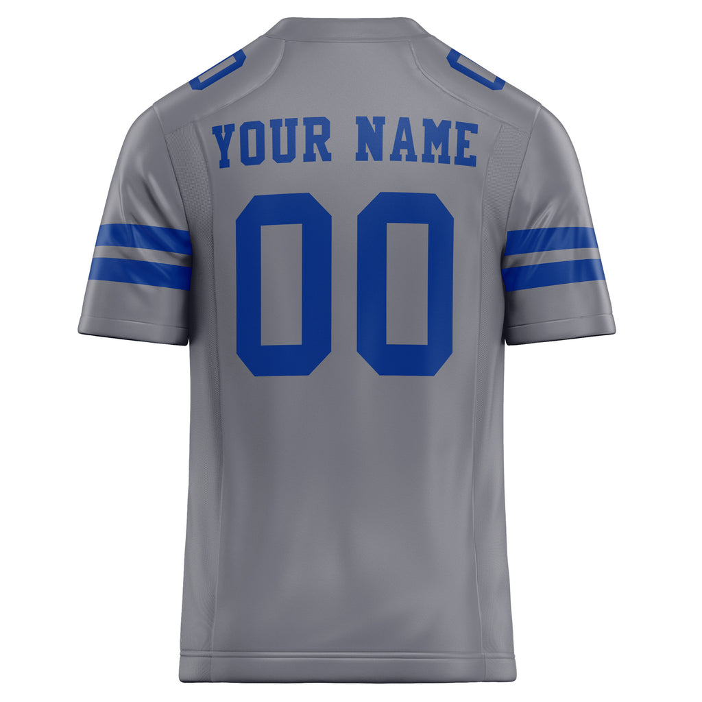 Personalized Gray & royal Solid Colour Football Jersey