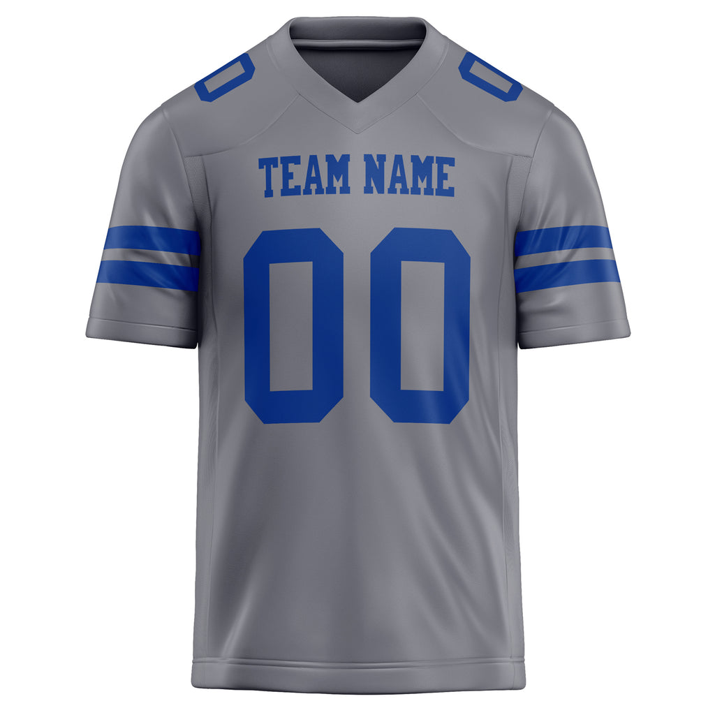 Personalized Gray & royal Solid Colour Football Jersey