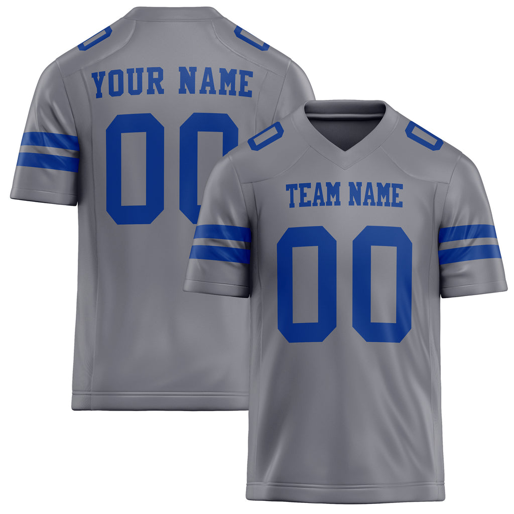 Personalized Gray royal Solid Colour Football Jersey FT02240730GR178