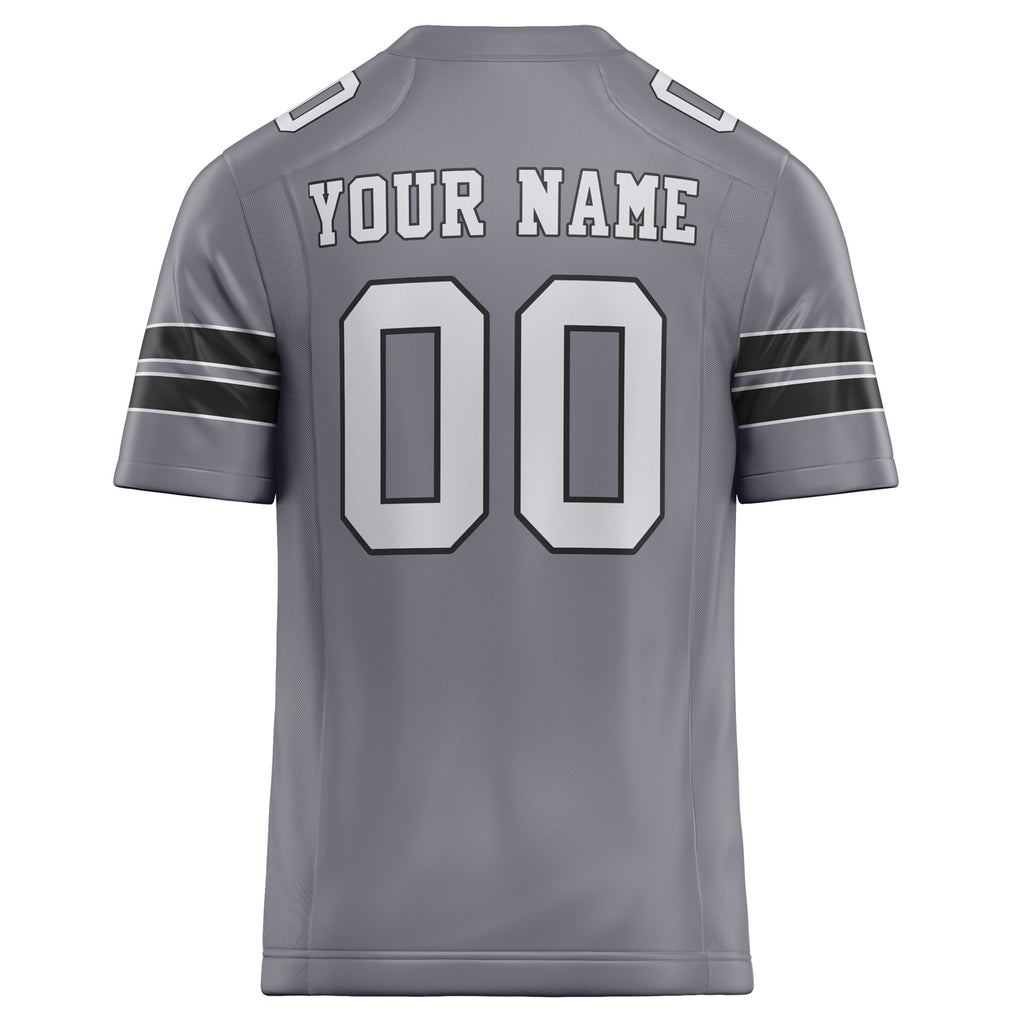 Personalized Gray & White Solid Colour Football Jersey