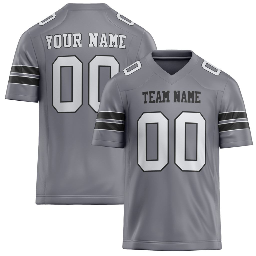 Personalized Gray White Solid Colour Football Jersey FT02240730GR179