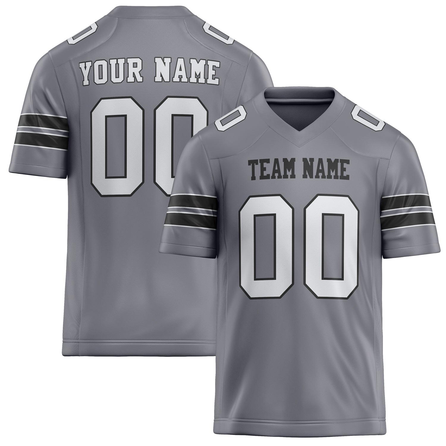 Personalized Gray White Solid Colour Football Jersey FT02240730GR179