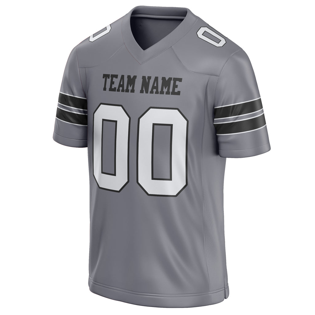 Personalized Gray & White Solid Colour Football Jersey