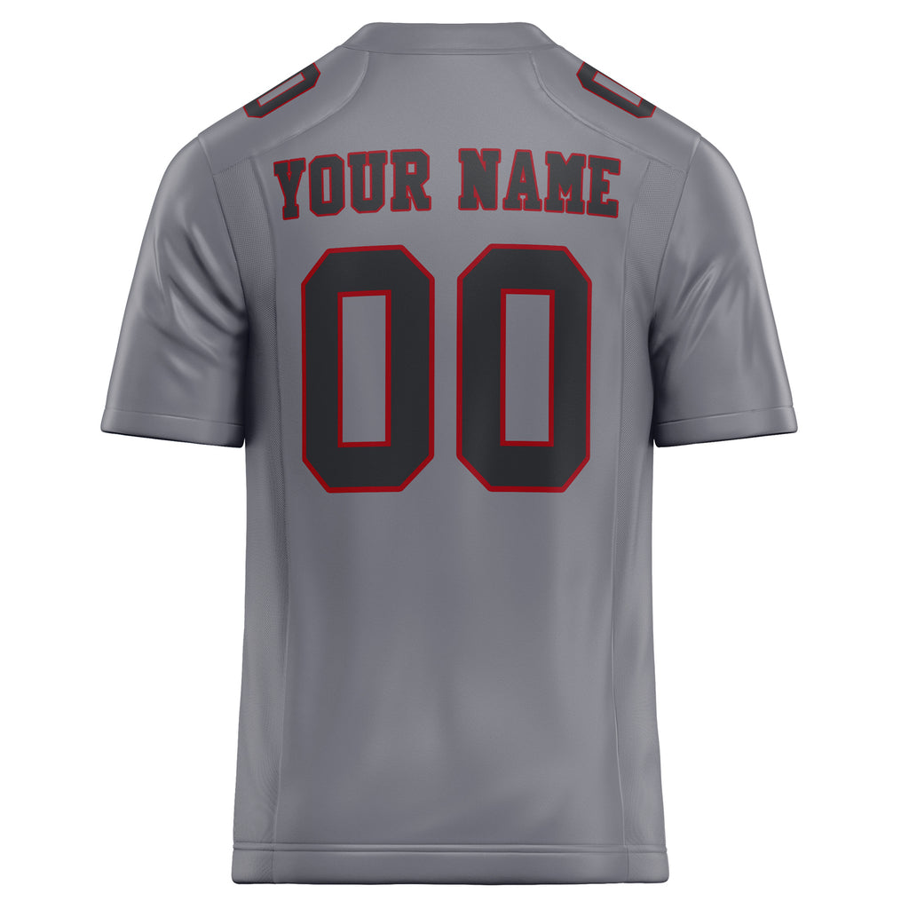Personalized Gray & Black Solid Colour Football Jersey