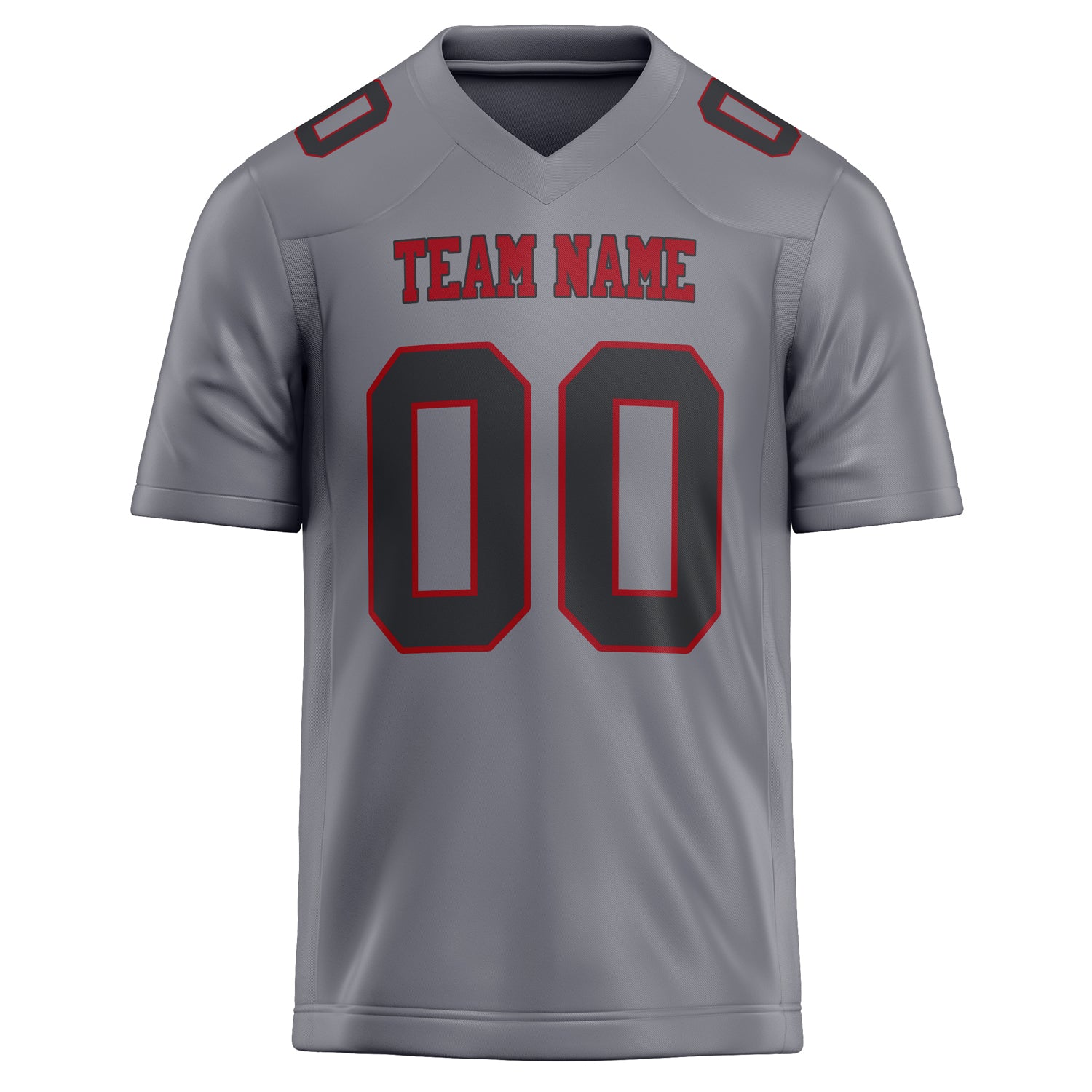 Personalized Gray & Black Solid Colour Football Jersey