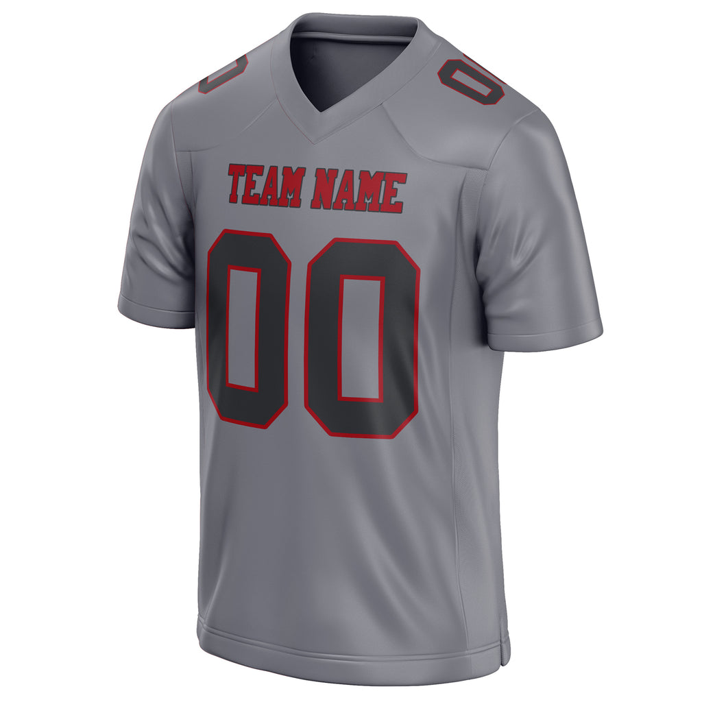 Personalized Gray & Black Solid Colour Football Jersey