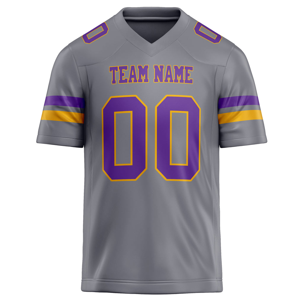Personalized Gray & Purple Solid Colour Football Jersey