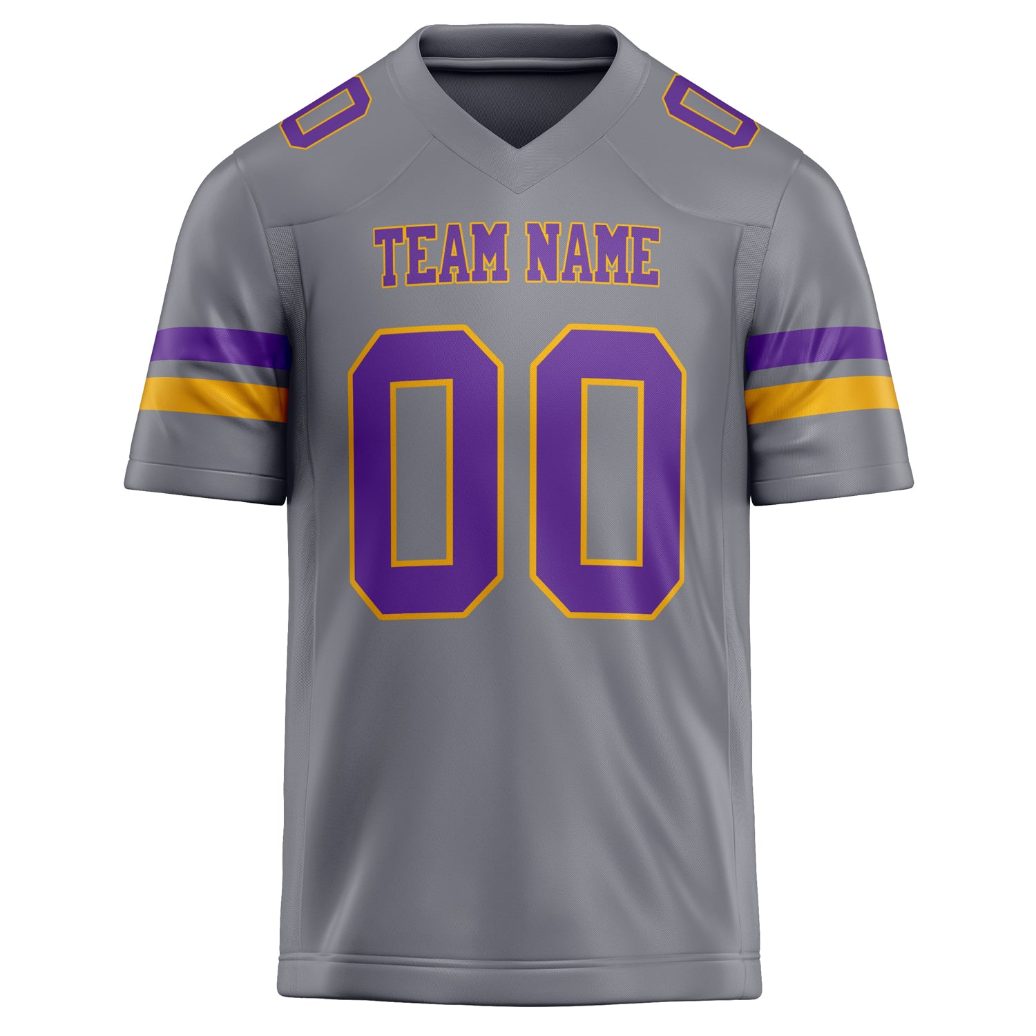 Personalized Gray & Purple Solid Colour Football Jersey
