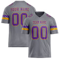 Personalized Gray Purple Solid Colour Football Jersey FT02240730GR181