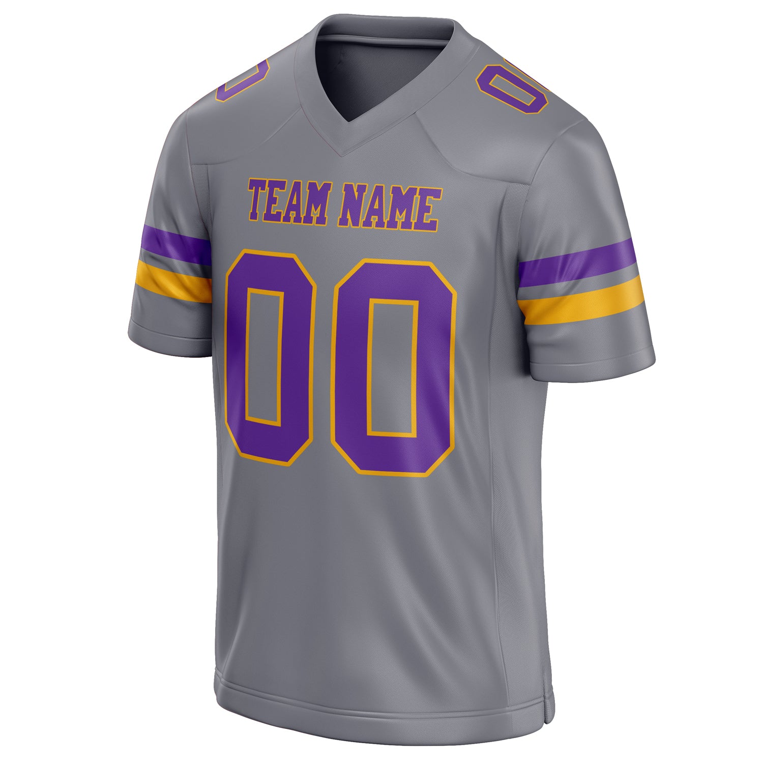 Personalized Gray & Purple Solid Colour Football Jersey