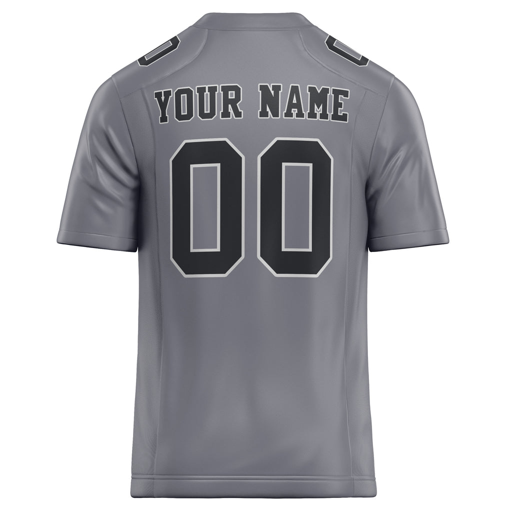 Personalized Gray & Black Solid Colour Football Jersey