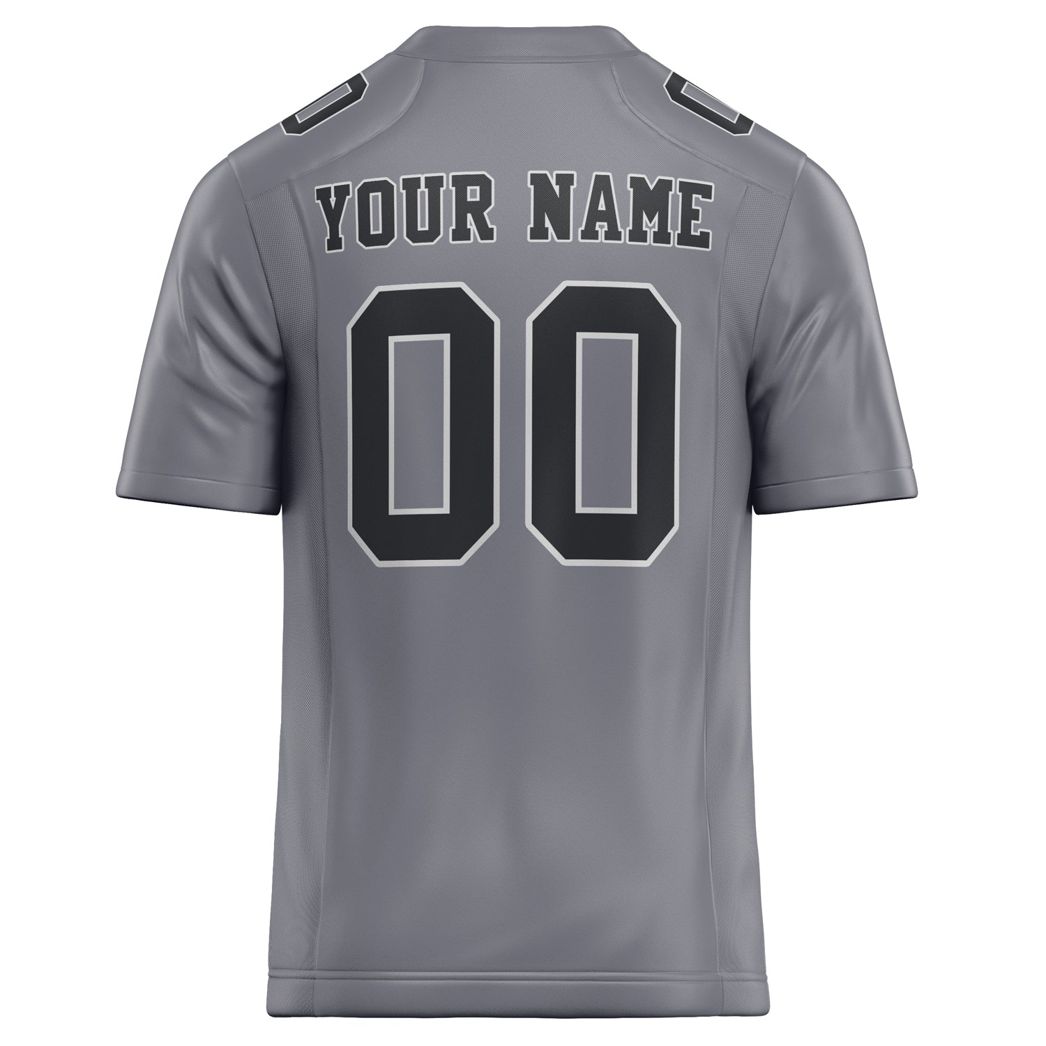 Personalized Gray & Black Solid Colour Football Jersey