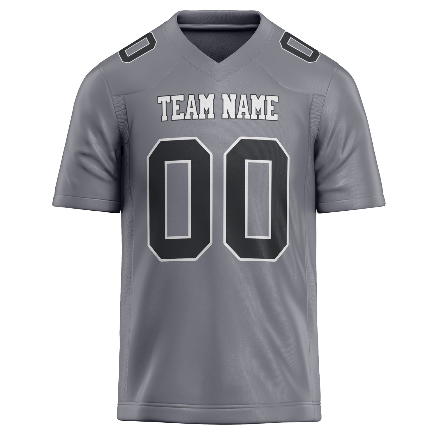 Personalized Gray & Black Solid Colour Football Jersey