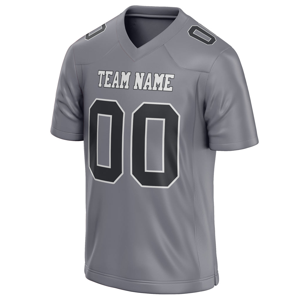 Personalized Gray & Black Solid Colour Football Jersey