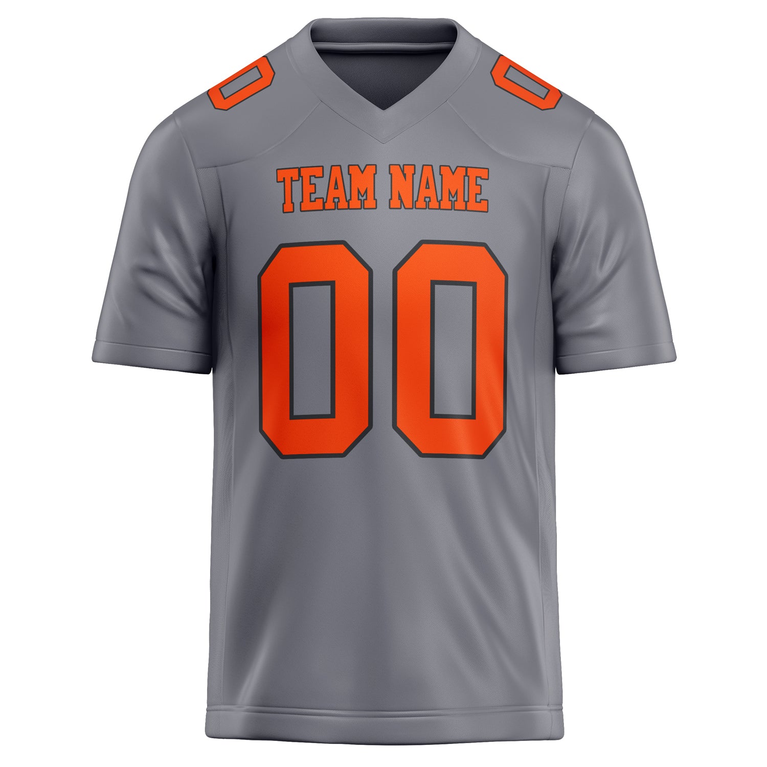 Personalized Gray & orange Solid Colour Football Jersey