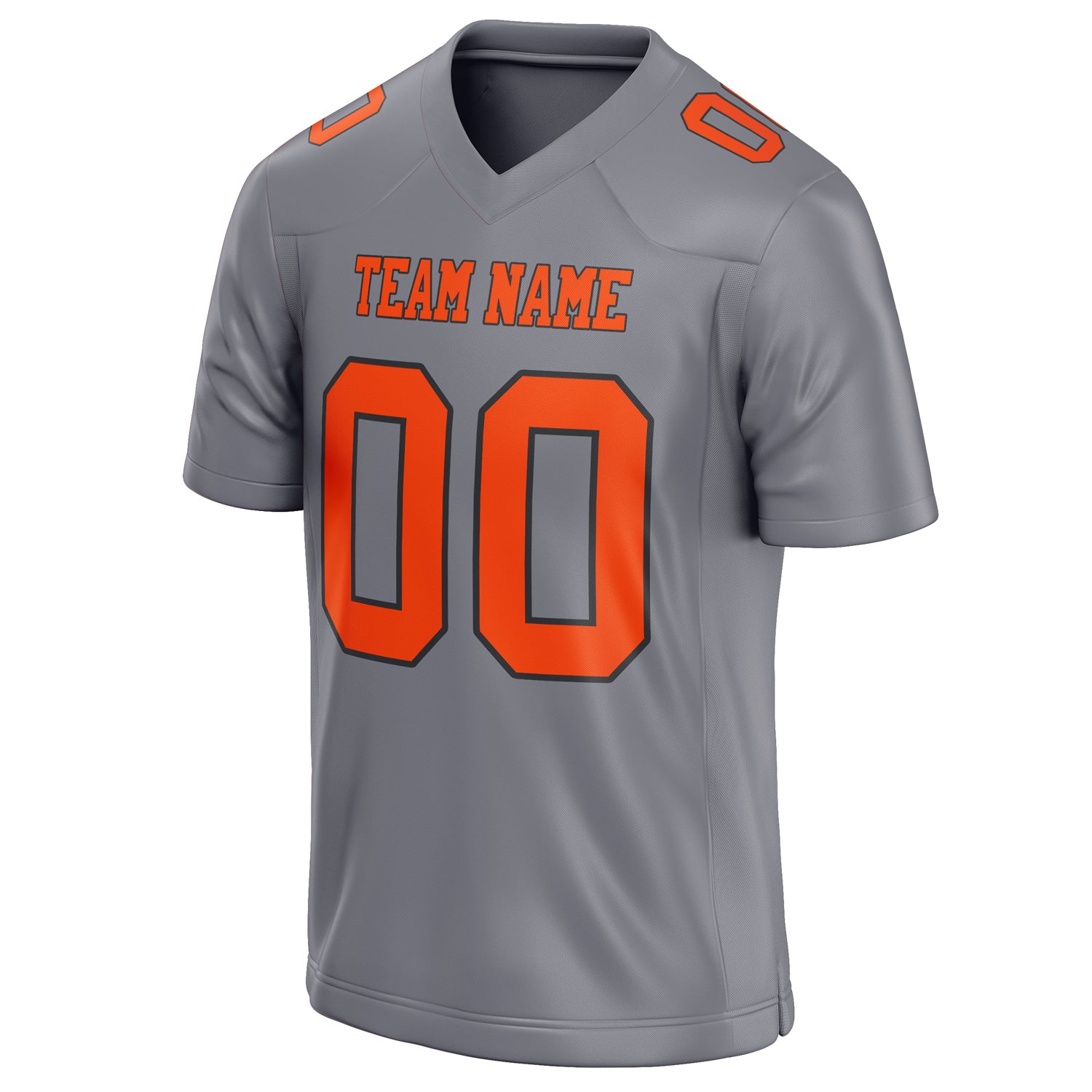 Personalized Gray & orange Solid Colour Football Jersey