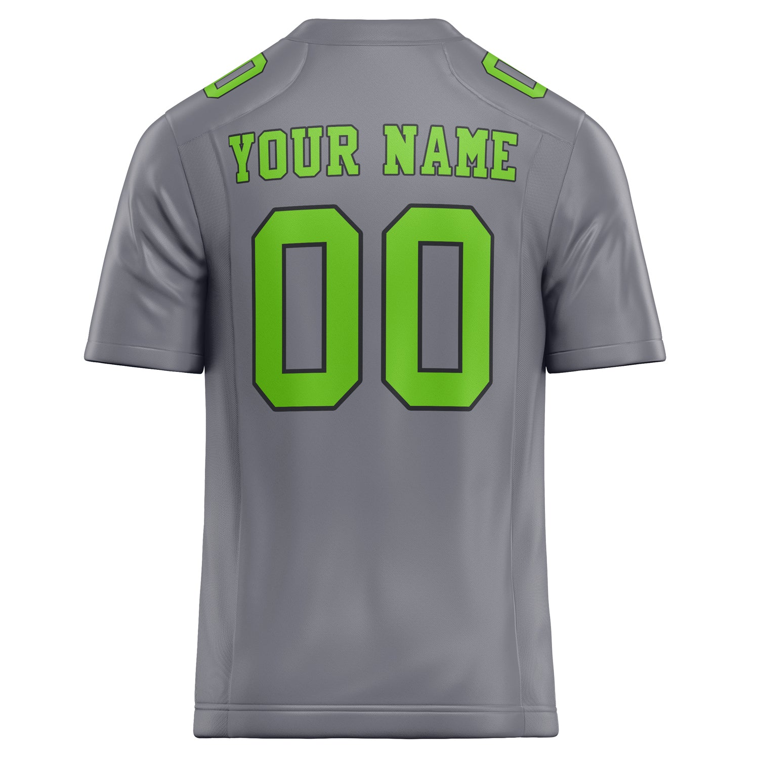 Personalized Gray & Neon Green Solid Colour Football Jersey