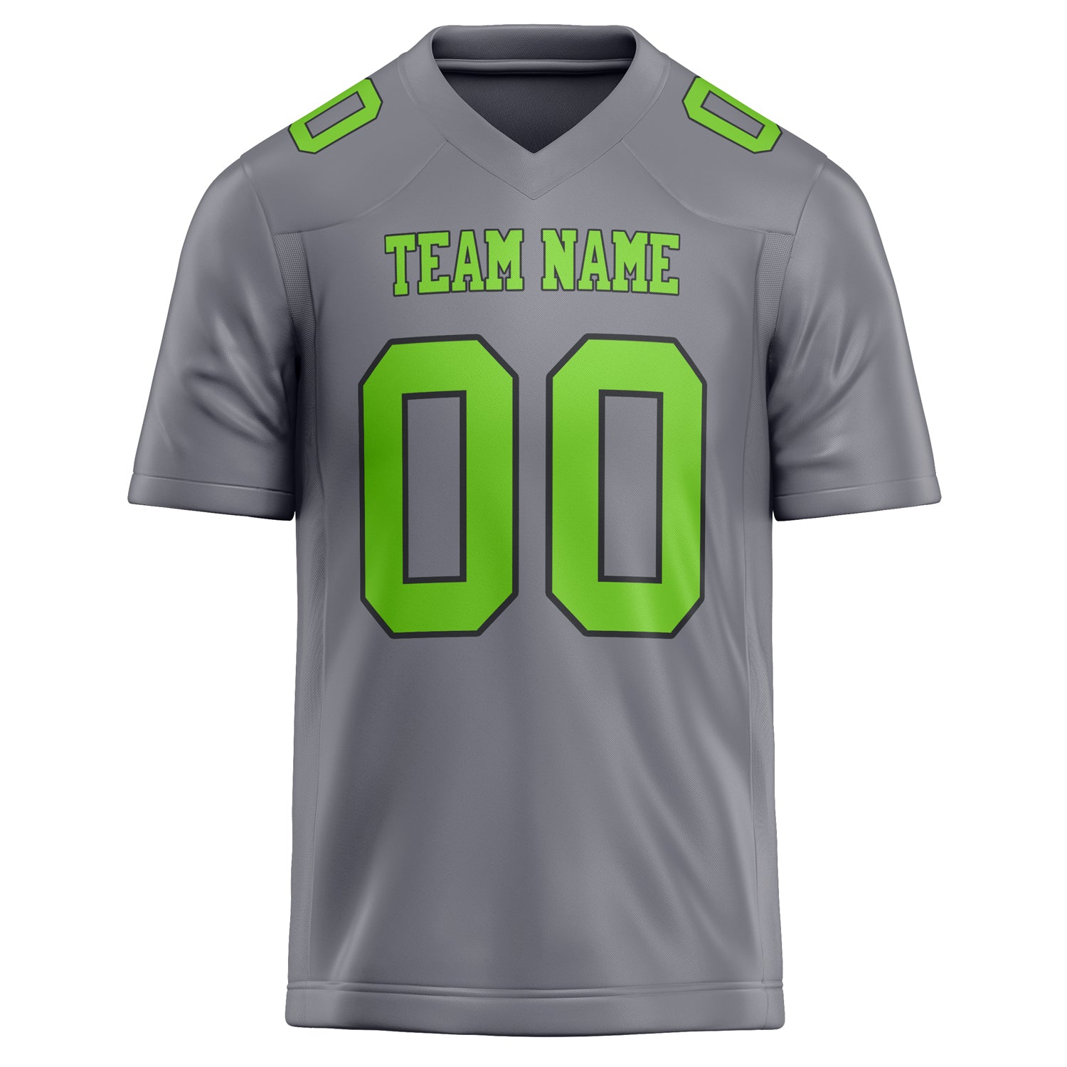 Personalized Gray & Neon Green Solid Colour Football Jersey