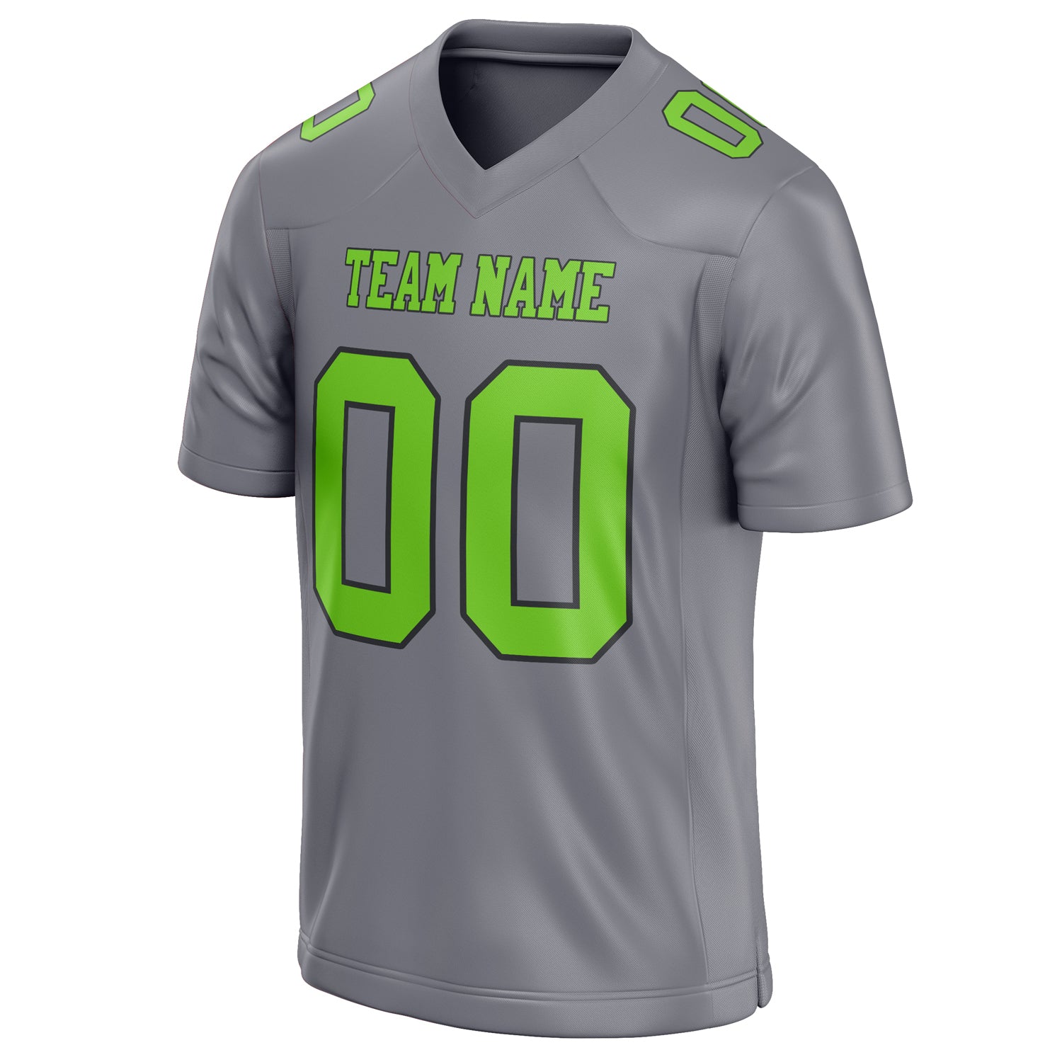 Personalized Gray & Neon Green Solid Colour Football Jersey